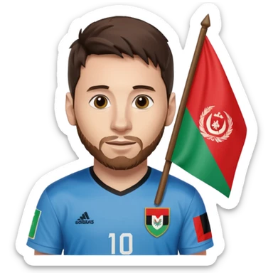 Messi mit Afganistan flagge sticker