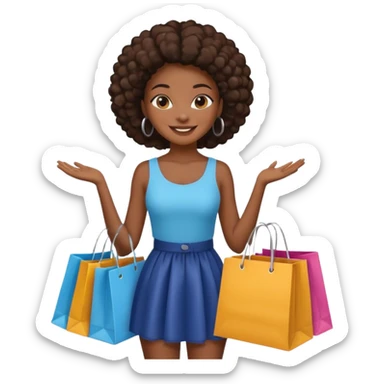 black girl holding shopping bags  sticker