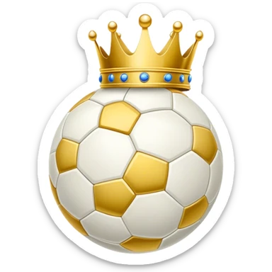 Fußball mit einer Krone oben drauf sticker
