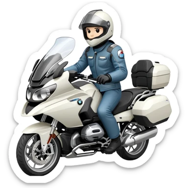 BMW R 1200 RT touring motorcycle with rider sticker