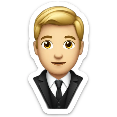 Posh-boy-with-black-suit-managing-contract sticker