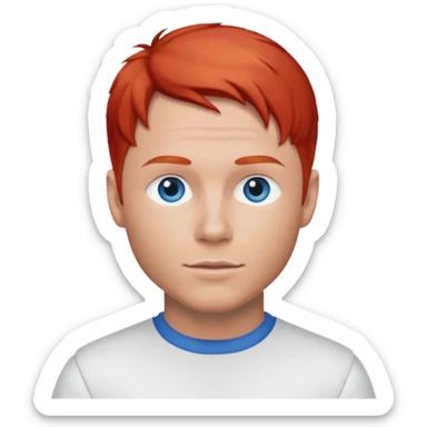 Brian Littrell blue eyes, red hair, white outfit sticker