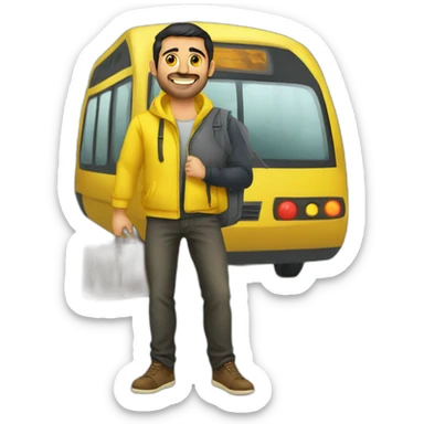Armenian men in yellow clothing in public trasnport sticker