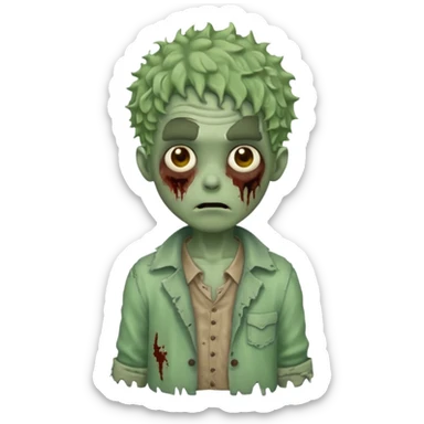 Faça um menino zumbi com cabelo cacheado  sticker
