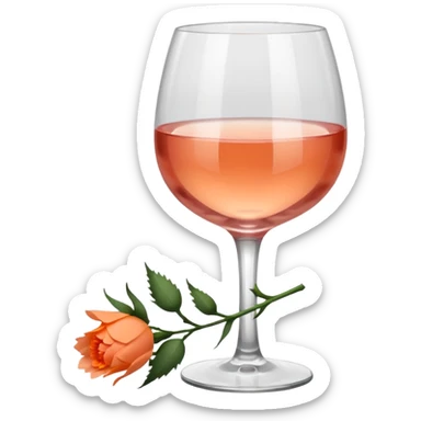 Rose wine with an orange carnation sticker
