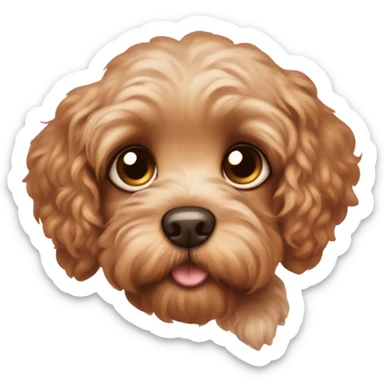 •	Puppy Eyes Emoji: Your Cavapoo looking up with big, heart-melting eyes. Maybe add sparkles or tiny hearts around the eyes to show how cute they are ( the color of do should be brown   sticker