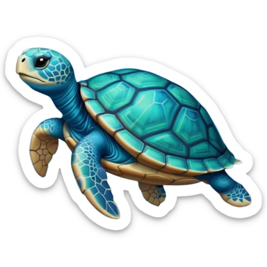 Quasar Turtle emoji – full body, large turtle with a smooth glowing shell shaped like a cosmic quasar, simple light effect in the center of the shell, no patterns, no aura, slight side angle, no background
 sticker