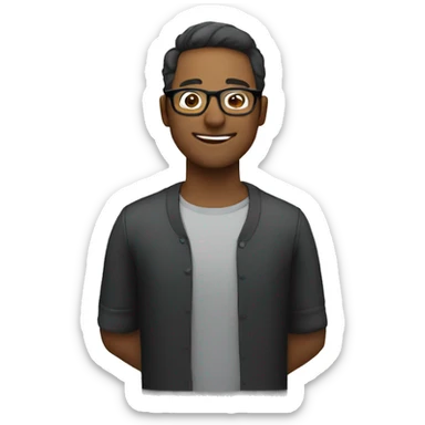 man with glasses choir singer sticker