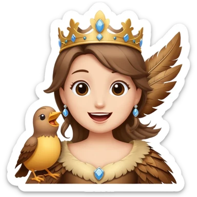  bird eating talkis while singing in a princess costume  sticker