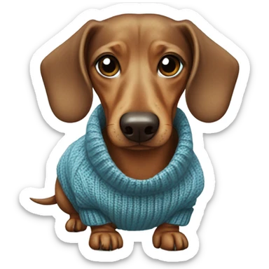 dachshund in a sweater sticker