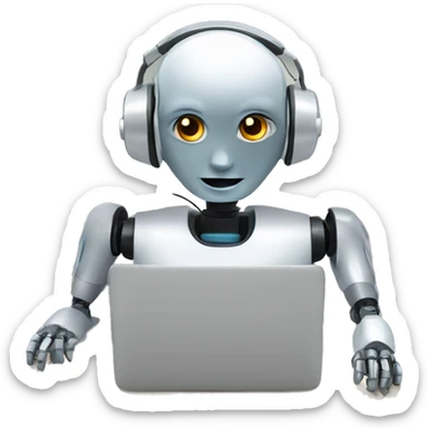 call center robot looks like robot sticker
