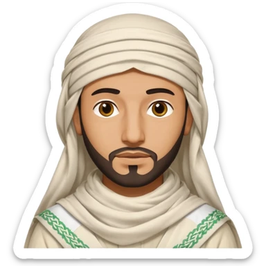 Arabe con un shemagh de color blanco pero solo sea la cabeza y nada de cuerpo sticker