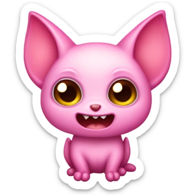 Cute pink vampire bat sticker
