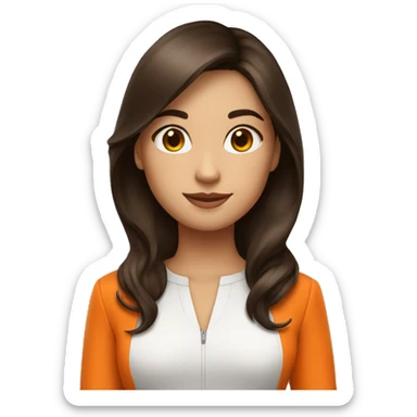 girl brunette in orange suit sticker
