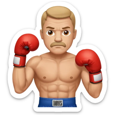 White middle age boxer sticker