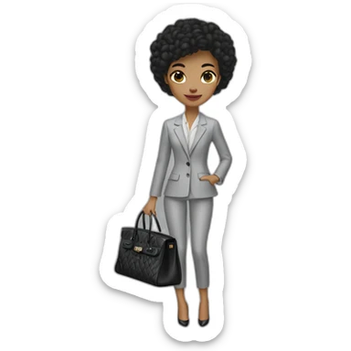 suit Chanel girl with Birkin bag sticker