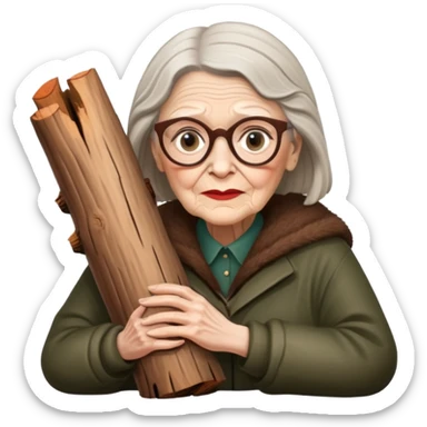 The old Log Lady from Twin Peaks serie with her log in her arms sticker