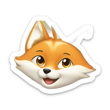 Un renard arc-en-ciel sticker