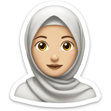 A girl with Hijaab with a fair skin tone sticker