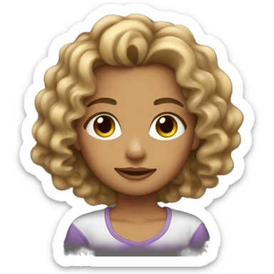 Girl with curly dirty blond hair with highlights  sticker