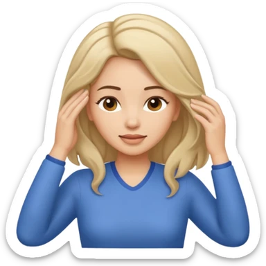 Chica masajeándose el cabello sticker
