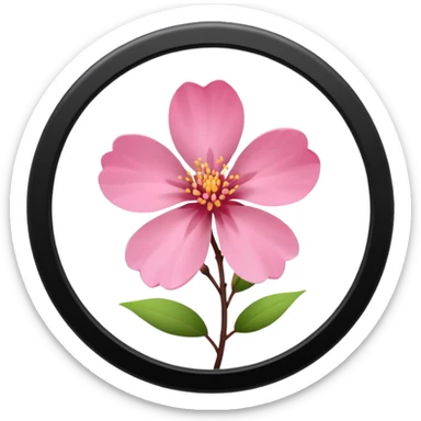 pink girly framed photo of a blossom sticker