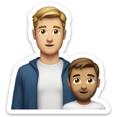 A 26 year old, White man, with short brown hair, with none facial hair,   with blue eyes wearing a t-shirt. sticker