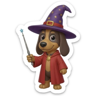 Dog wizard sticker