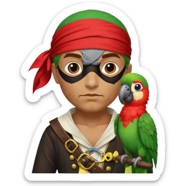 pirate with a parrot sticker