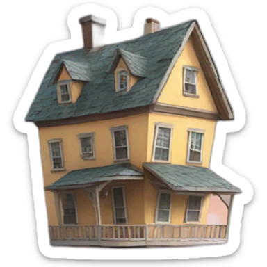 Up house flying with balloons with clouds sticker