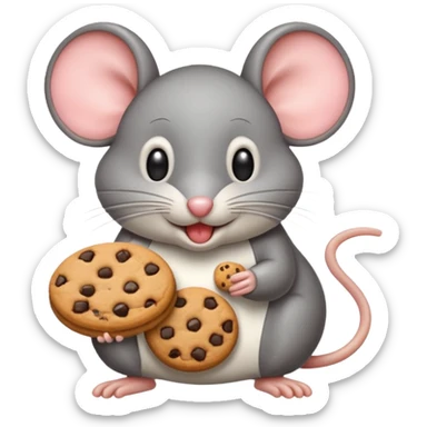 mouse eating cookies sticker