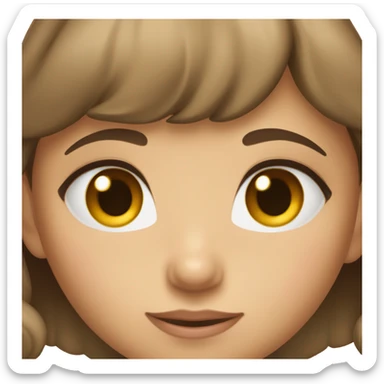 A girl with short brown hair ans big doe eyes sticker