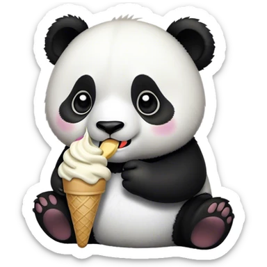 Panda eating ice cream sticker