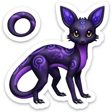 Nebulae Salandit-Umbreon-Fakémon-hybrid-creature (full body)  sticker