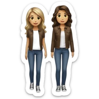 Fille brune et mec blond sticker