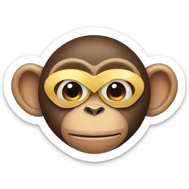 monkey covering eyes with hearts sticker