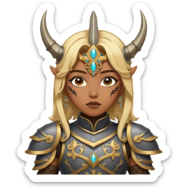 Rumi from K-pop demon hunters brown blonde hair sticker