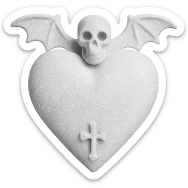 white sparkly goth object, remove background  sticker