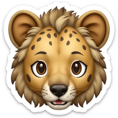 The hyena is something between a lion and a dog. A very subtle distinction.  sticker