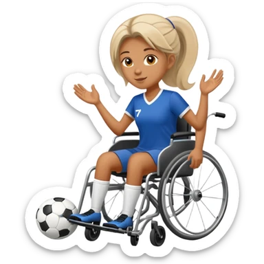 woman in wheelchair playing soccer sticker