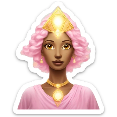 Pleiadian radiant golden diva woman female third eye pink sticker