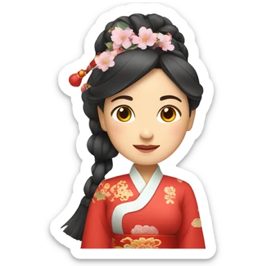 Chinese lady wear Chinese traditional clothes sticker
