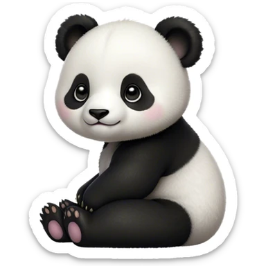 Cinematic Noble Baby Panda Portrait Emoji, Poised and regal, with a tiny, adorable build and a soft, fuzzy Fur of black and white, deep-set soulful gentle eyes, Simplified yet sharp and sophisticated features, highly detailed, glowing with a soft, dignified glow, high shine, intelligent and endearing, stylized with an air of miniature majesty, focused and attentive, soft glowing outline, capturing the essence of a watchful and confident little panda, so majestic it feels as though it could toddle out of the screen with effortless authority! sticker