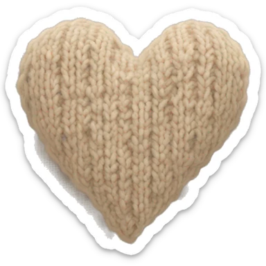 A beige knitted heart sticker