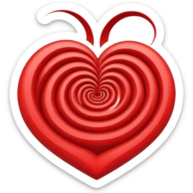 spiral twirl heart sticker