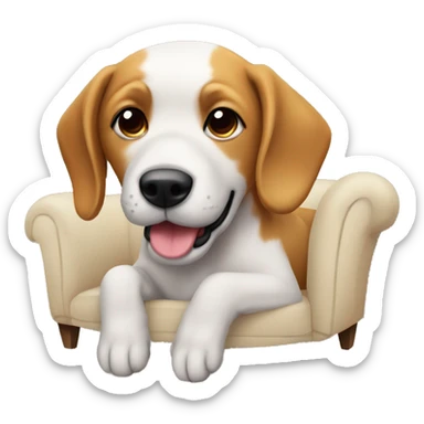 Cachorro limpando sofa  sticker
