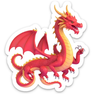 majestic dragon ready for battle sticker