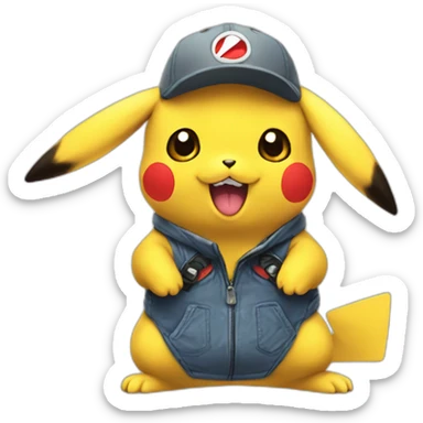 Pikachu-rigole sticker