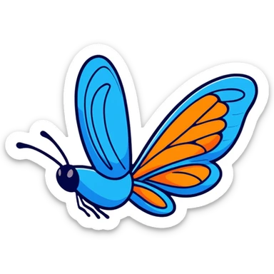 Vibrant blue butterfly sticker with delicate wing details sticker