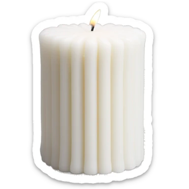 ribbed handmade candle wax white sticker